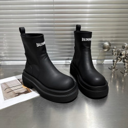 歐洲站增高厚底短靴子2026新款春秋單靴小個子菸筒靴切爾西馬丁靴