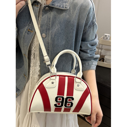 美式復古手提保齡球包包女春夏2025新款潮時尚馬鞍包百搭斜後後背包