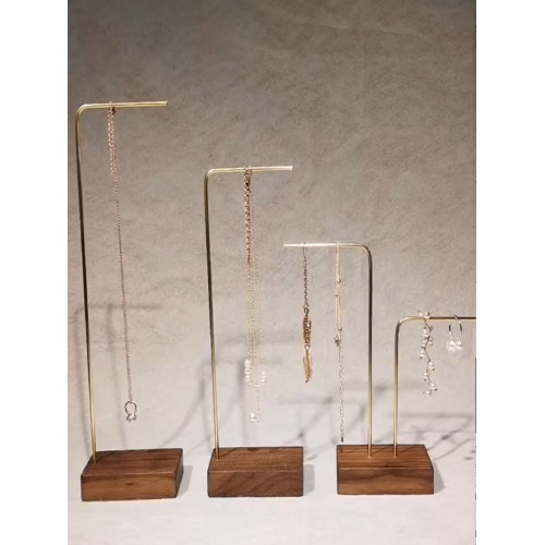 首飾架黑胡桃木項鍊戒指托盤耳環架子陳列拍攝道具飾品收納展示架