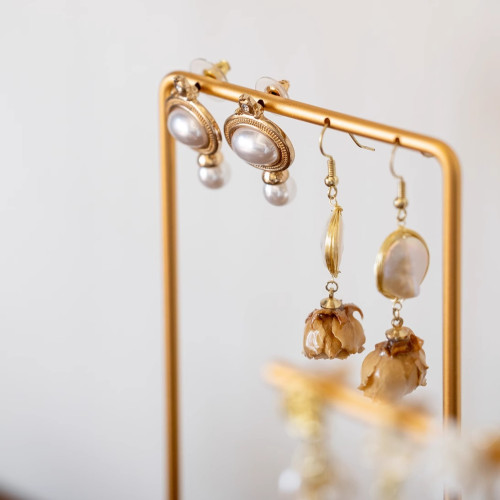 胡桃木耳環架子展示架立式耳墜架子陳列耳飾掛架耳釘架拍照道具