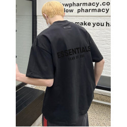 植絨字母ESSENTLAIS FOGESS2026短袖T恤男女嘻哈半袖潮牌美式上衣