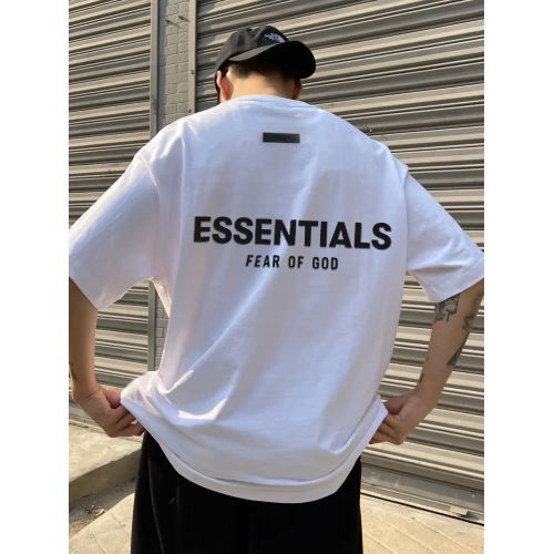 植絨字母ESSENTLAIS FOGESS2026短袖T恤男女嘻哈半袖潮牌美式上衣