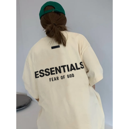 植絨字母ESSENTLAIS FOGESS2026短袖T恤男女嘻哈半袖潮牌美式上衣