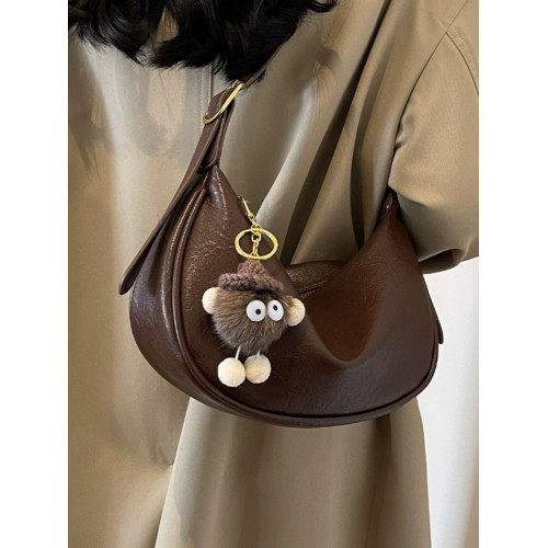 時尚軟皮包包女2026新款休閒斜後後背包夏季百搭餃子包簡約休閒單肩包