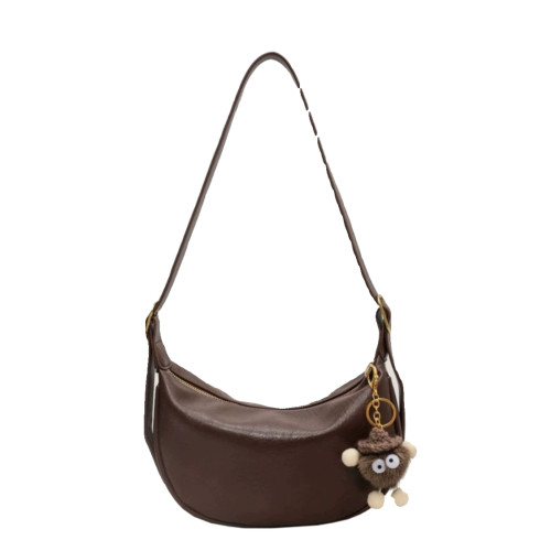 時尚軟皮包包女2026新款休閒斜後後背包夏季百搭餃子包簡約休閒單肩包