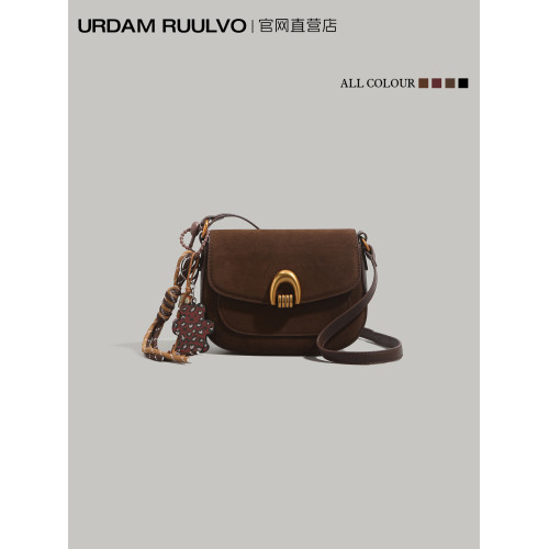 UR復古高級質感馬鞍包女2025新款休閒大容量通勤單肩包百搭斜後後背包