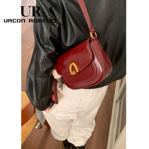 UR復古小衆腋下包女2025新款潮時尚韓國馬鞍包簡約百搭單肩斜後後背包