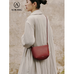 奧康馬鞍包2026新款包包女植鞣牛皮高級感單肩包大容量通勤斜後後背包