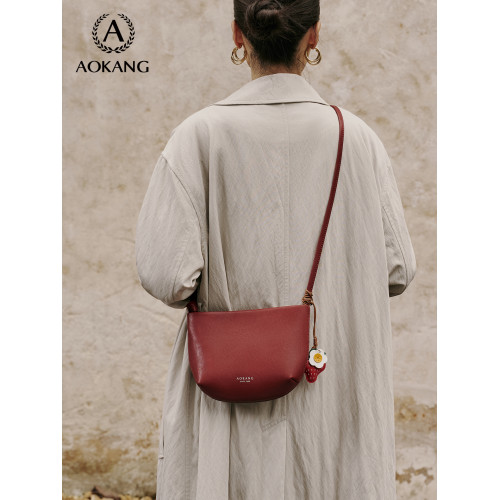 奧康馬鞍包2026新款包包女植鞣牛皮高級感單肩包大容量通勤斜後後背包