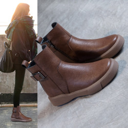 真皮馬丁靴女英倫風2025新款春秋款靴子短款側拉鍊秋冬季切爾西靴