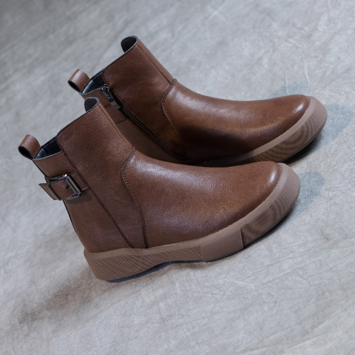 真皮馬丁靴女英倫風2025新款春秋款靴子短款側拉鍊秋冬季切爾西靴