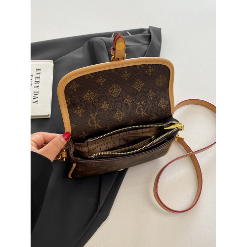 馬鞍包女2025秋冬新款潮高級質感小衆老花腋下單肩包時尚斜背小包