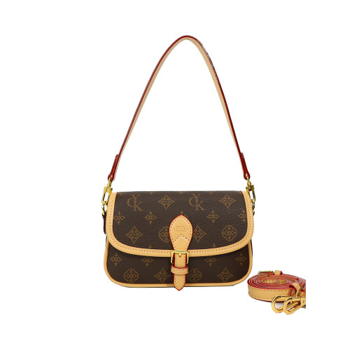 馬鞍包女2025秋冬新款潮高級質感小衆老花腋下單肩包時尚斜背小包