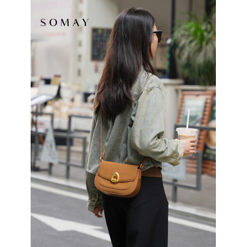 馬鞍包包女士2026新款春夏百搭單肩斜後後背包女款小衆通勤腋下女包小