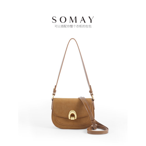 馬鞍包包女士2026新款春夏百搭單肩斜後後背包女款小衆通勤腋下女包小