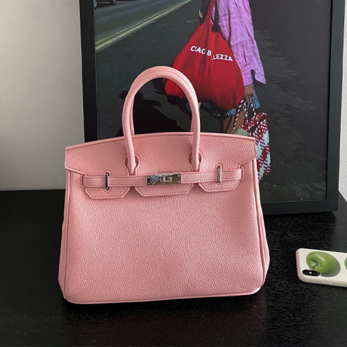 鉑金包荔枝紋輕奢手提包百搭大容量2025新款女包時尚單肩斜後後背包潮