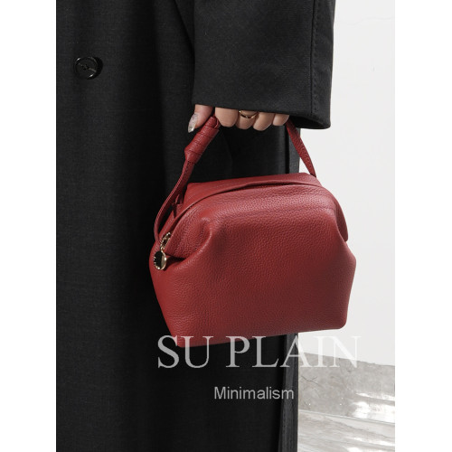 SU PLAIN真皮牛皮女士包包新款休閒百搭單肩斜後後背包高級感迷你小包