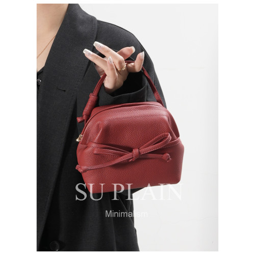 SU PLAIN真皮牛皮女士包包新款休閒百搭單肩斜後後背包高級感迷你小包