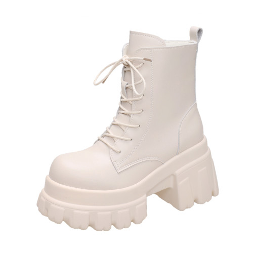 歐洲站增高9cm馬丁靴女2025秋冬新款小個子厚底騎士靴松糕短靴子 歐洲站增高9cm馬丁靴女2025秋冬新款小個子厚底騎士靴松糕短靴子