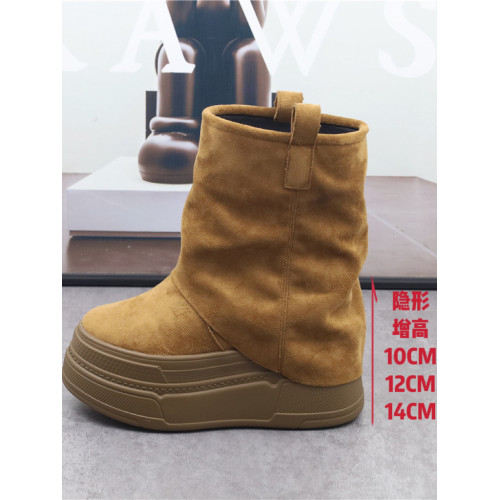 超高增高14CM厚底褲琯馬丁靴女新款秋冬小個子12cm休閒短靴10公分