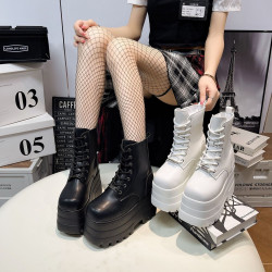 Super增高鞋20cm成男cos內增高短靴小個子厚底馬丁靴演唱會站坑