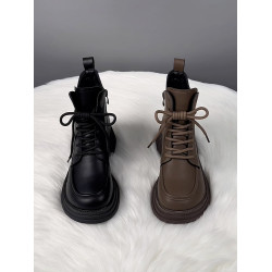 萬達品牌撤櫃真皮馬丁靴女2025新款春季英倫風厚底短靴女百搭單靴