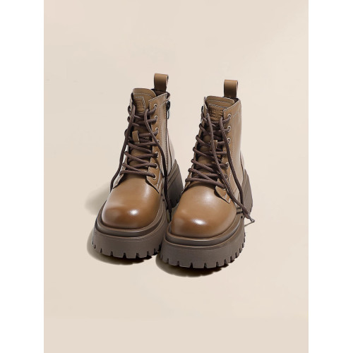 真皮6CM厚底增高馬丁靴女2026新款英倫風單靴春夏短靴爆款雪地靴