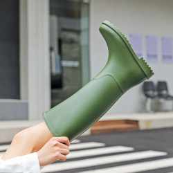 時尚韓版高筒雨鞋女加絨雨靴防滑防水鞋野外長筒騎士靴套鞋膠鞋女