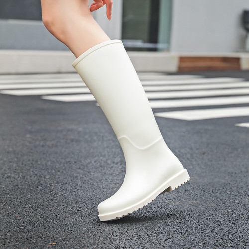 時尚韓版高筒雨鞋女加絨雨靴防滑防水鞋野外長筒騎士靴套鞋膠鞋女