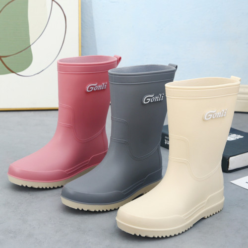 雨鞋女款中筒時尚外穿防水雨靴日系短筒女士成人防滑耐磨水鞋膠鞋