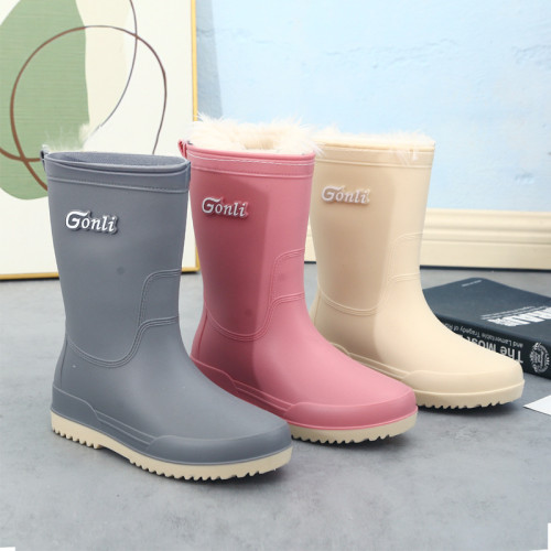 雨鞋女款中筒時尚外穿防水雨靴日系短筒女士成人防滑耐磨水鞋膠鞋