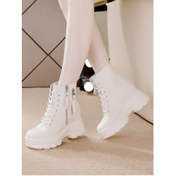 內增高9cm馬丁靴女2026春秋新款厚底時尚靴子側拉鍊顯瘦高跟短靴