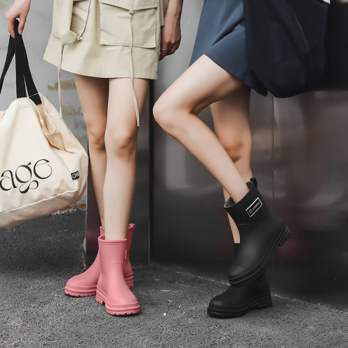 好看的雨鞋女款洋氣時尚外出短筒韓國雨靴厚底防滑防水鞋廚房膠鞋
