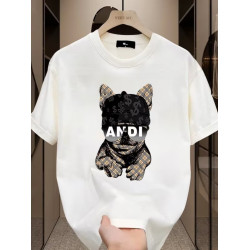 歐美潮牌夏季純棉短袖t恤男2026新款體恤寬鬆大碼情侶裝男士半袖