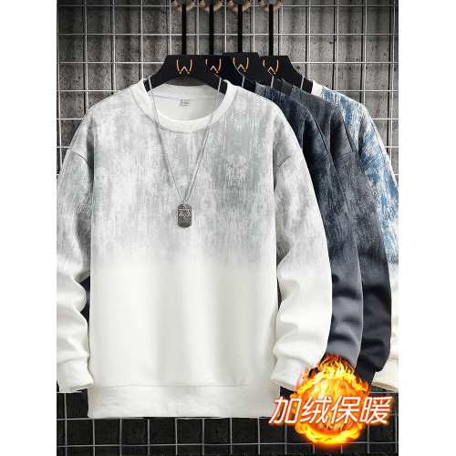 潮流圓領衛衣男士春秋季新款休閒長袖上衣青年時尚百搭套頭打底衫