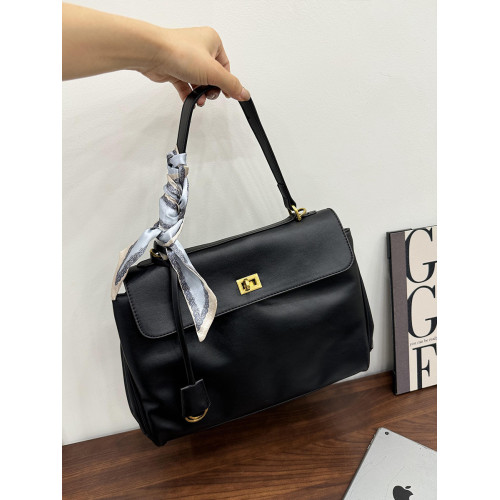 凱莉包黑色腋下包2025季新款大容量百搭通勤包時尚托特包單肩包