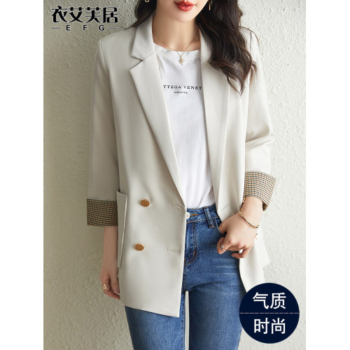 七分袖西裝外套女士薄款夏季2026新高級感上衣時尚休閒小個子西服