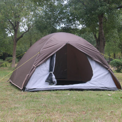 戶外露營帳篷雙層防雨3-4人可攜式野營過夜裝備登山騎行折曡輕帳
