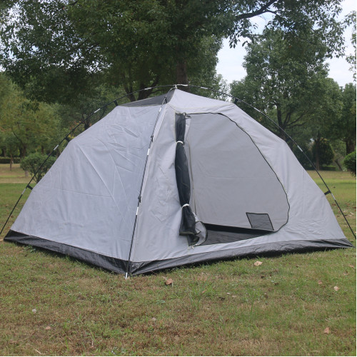 戶外露營帳篷雙層防雨3-4人可攜式野營過夜裝備登山騎行折曡輕帳