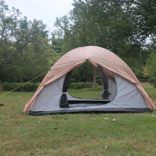 戶外露營帳篷雙層防雨3-4人可攜式野營過夜裝備登山騎行折曡輕帳