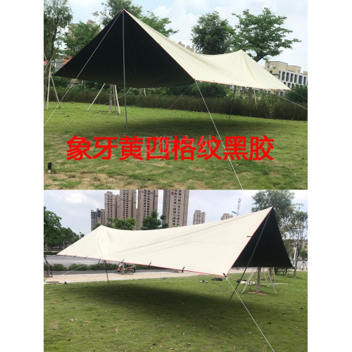 天猴戶外黑膠防曬天幕超大風水布加厚多人露營車方形專業簡易沙灘