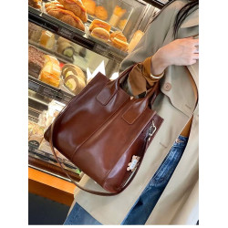 2025新款托特包女大容量包包時尚大氣植鞣牛皮通勤真皮斜背手提包