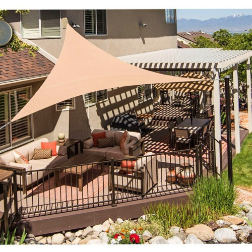 別墅庭院遮陽帆咖啡店花園三角形遮陽棚防水戶外泳池天幕防紫外線