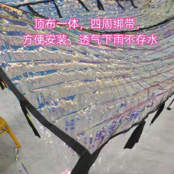 網紅風動吊頂星河防曬天幕雨絲簾銀河戶外走廊鐳射網紅打卡點布置