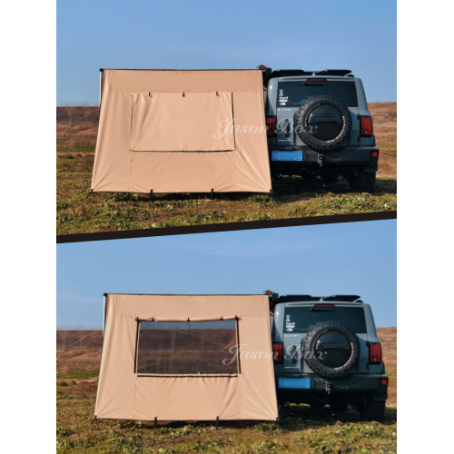簡森戶外車邊帳拓展配件帶窗戶側面遮陽布TPU簾天幕帳篷圍擋防風
