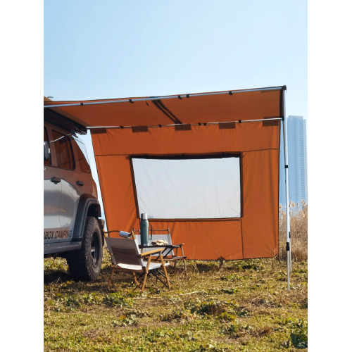 簡森戶外車邊帳拓展配件帶窗戶側面遮陽布TPU簾天幕帳篷圍擋防風