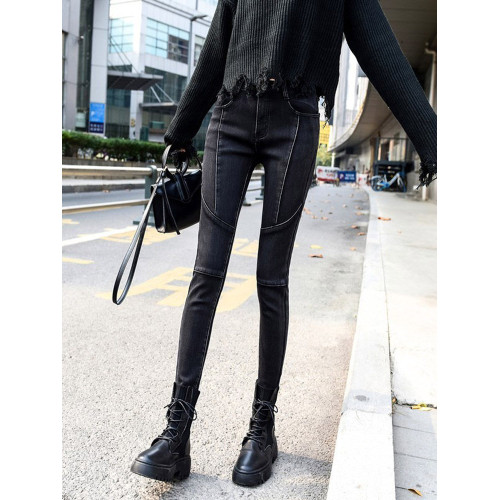 歐洲站緊身小腳牛仔褲女2026年春季加長拼接修身顯瘦時尚鉛筆褲潮 歐洲站緊身小腳牛仔褲女2026年春季加長拼接修身顯瘦時尚鉛筆褲潮