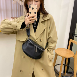 真皮包包2024新款時尚腰包女ins潮百搭斜後後背包女包休閒馬鞍包軟面