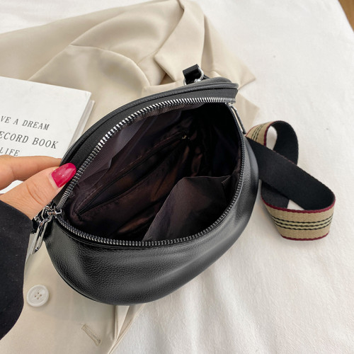 真皮包包2024新款時尚腰包女ins潮百搭斜後後背包女包休閒馬鞍包軟面