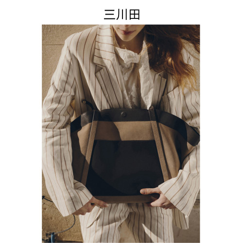 【三川田】大容量翅膀托特包真皮繙繙包雙面多用通勤腋下包女包包